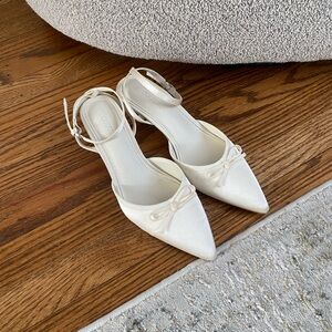 Bridal Cream Satin Kitten Heel